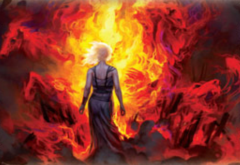 Daenerys Targaryen em meio a fogo e sangue