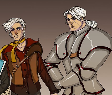 Ulf, o Branco, e Hugh Martelo, bastardos montadores de dragão que se auto-proclamaram reis sem sucesso. (Arte: enife)