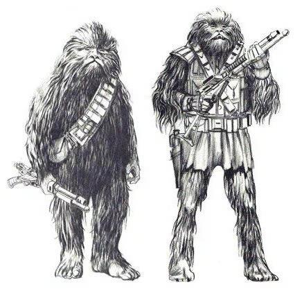 Wookiees de Ralph McQuarrie, em 1976.